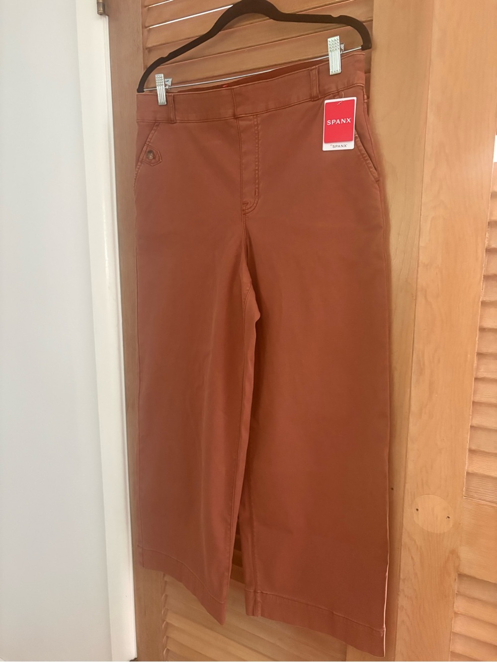 Spanx NWT Stretch Twill Cropped Wide Leg Pants Bronze Glow Sz XL